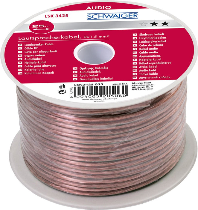 Speaker cable (2x 1.5 mm²)