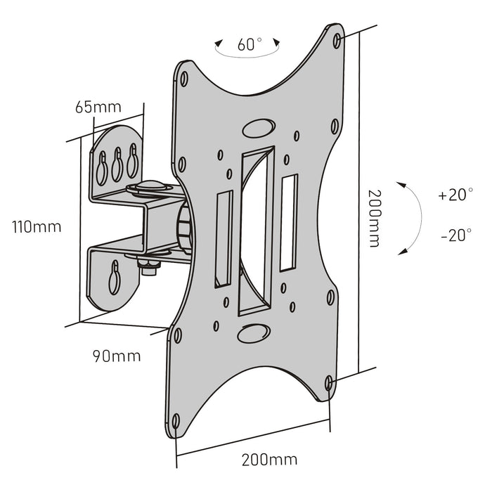 TV Wandhalter (1 Gelenk) bis 42 Zoll