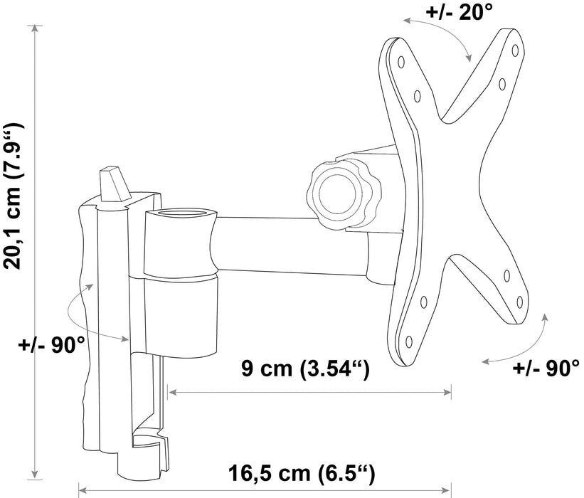 TV Wandhalter (2 Gelenke) bis 30 Zoll
