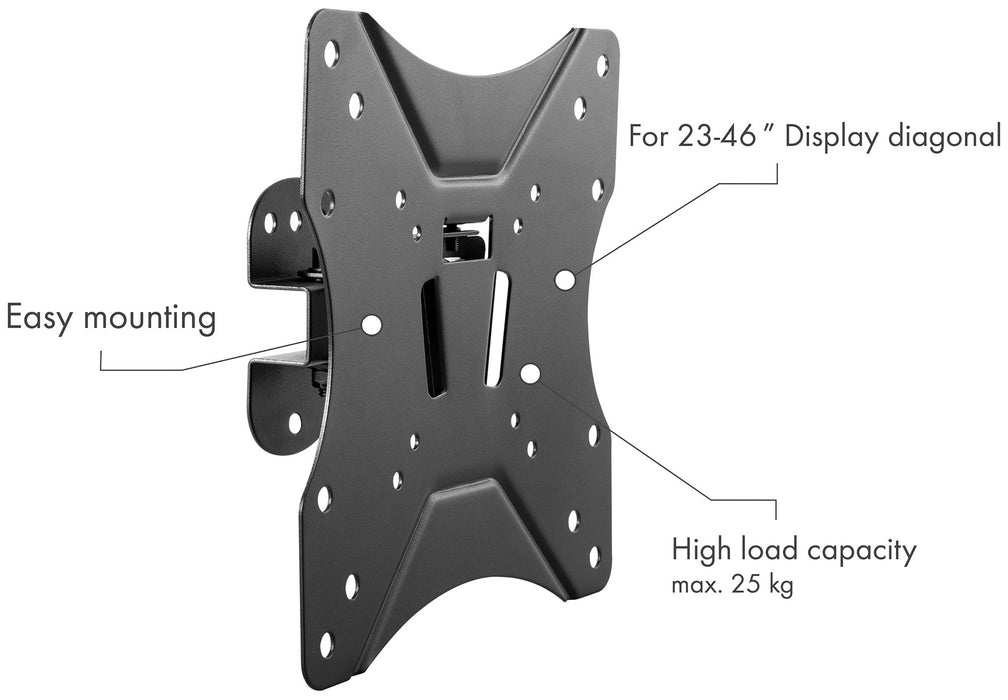 TV wall mount "MOTION 1", tiltable, swivelling, up to 25kg / 46" (VESA 200x200)