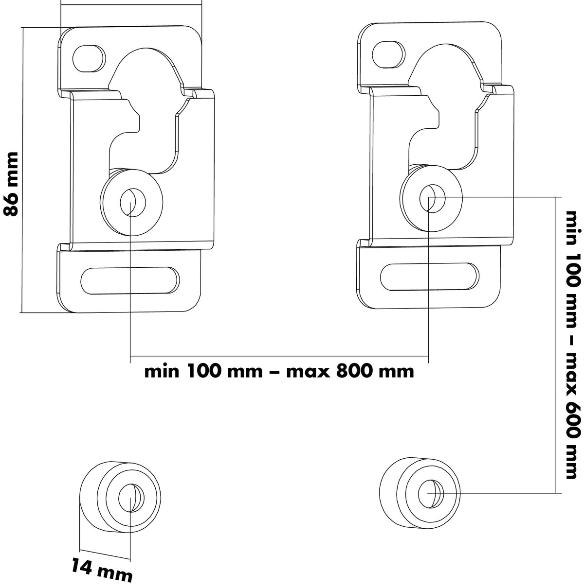 TV wall mount (fixed) up to 50kg / 70" (VESA max. 800)