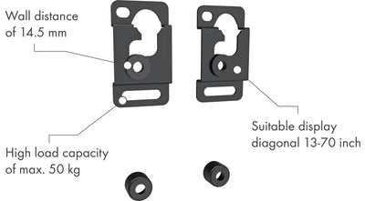 TV wall mount (fixed) up to 50kg / 70" (VESA max. 800)
