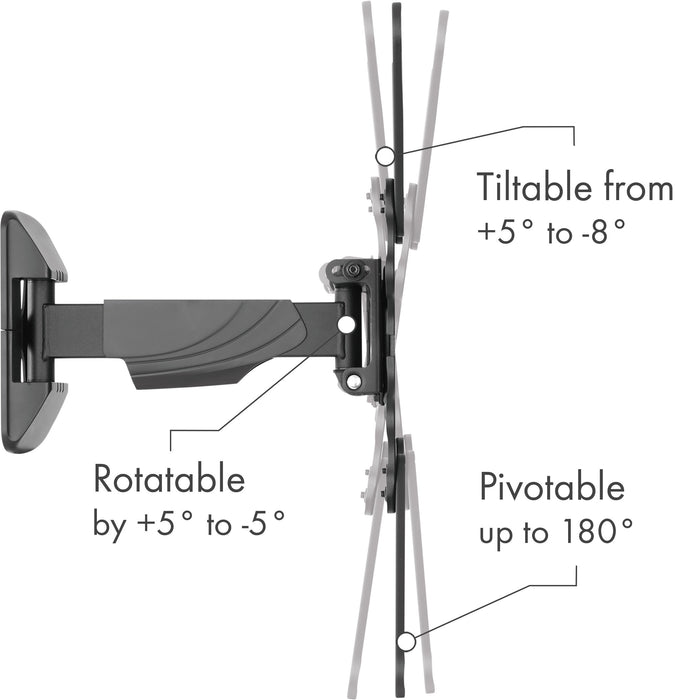 TV Wandhalter 23 - 75 Zoll mit integrierter Kabelführung