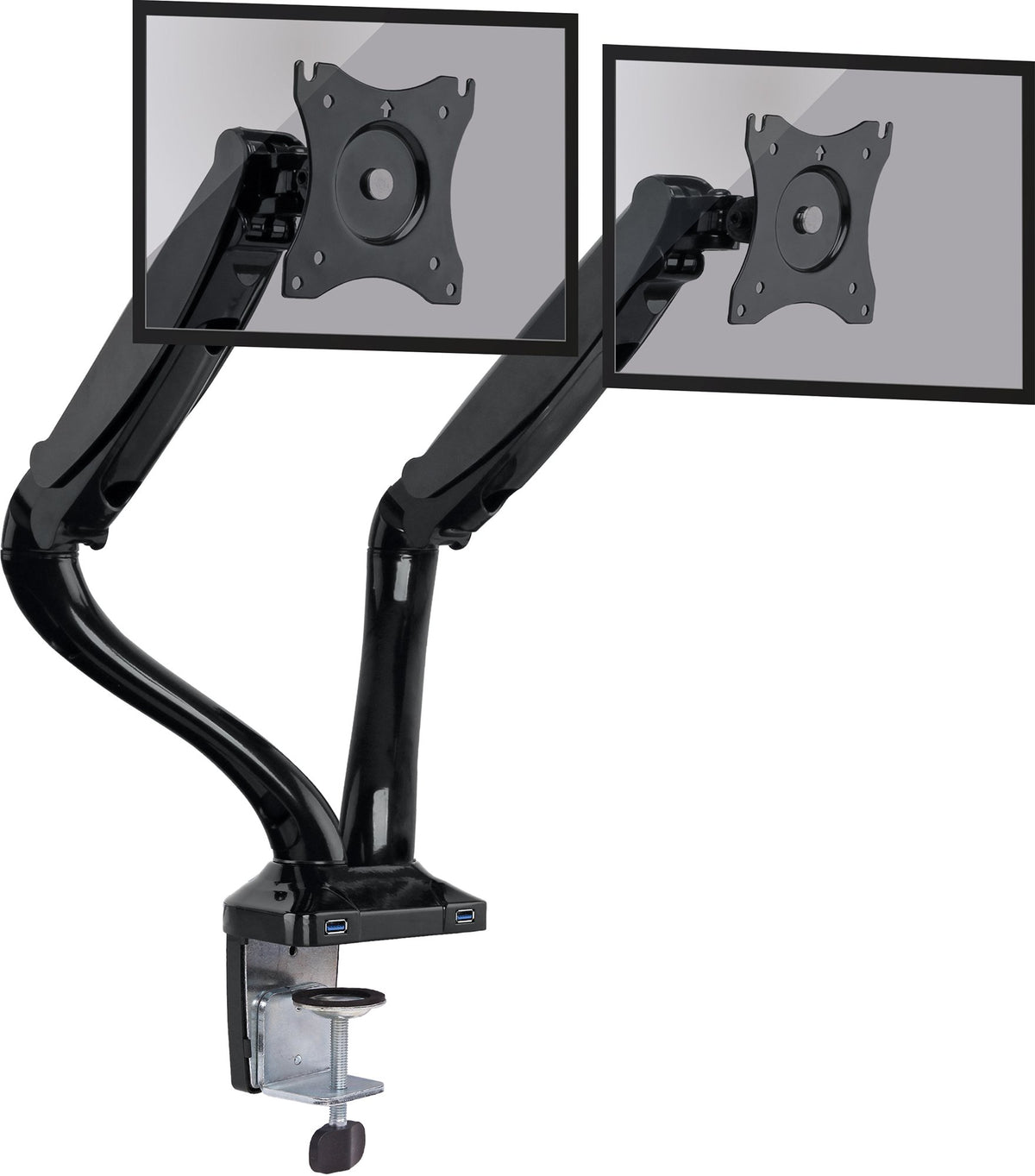 Monitor Tischhalter "FULL MOTION 2" für 2 Monitore bis 29 Zoll