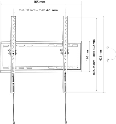 TV wall mount "TILT 2", tiltable, up to 35kg / 75" (VESA 400x400)