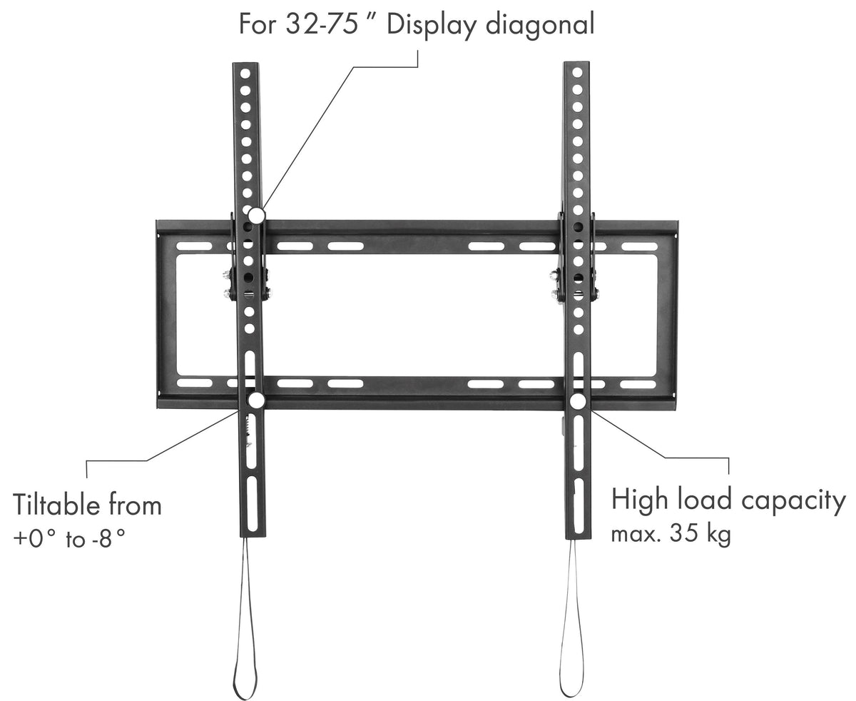 TV wall mount "TILT 2", tiltable, up to 35kg / 75" (VESA 400x400)