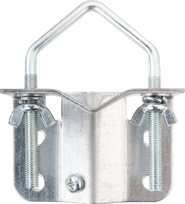 Pole base with grounding clamp and wood screws