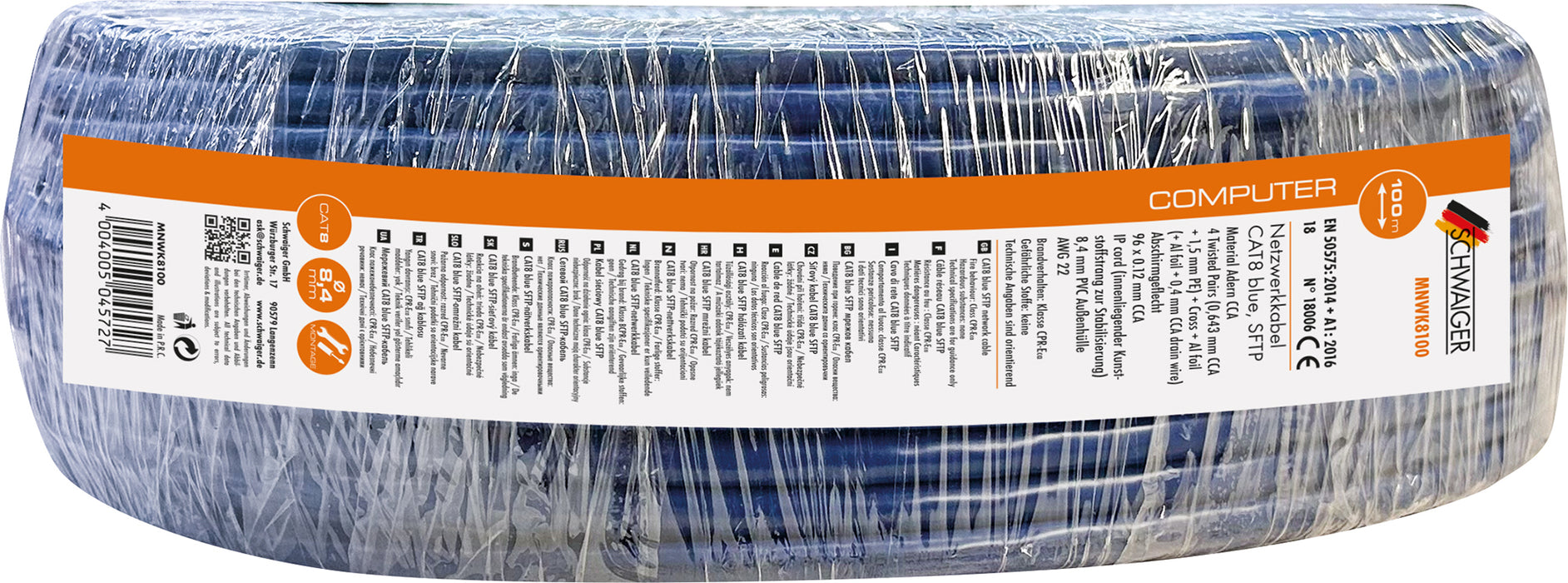 Familie Netzwerkkabel CAT8 blue