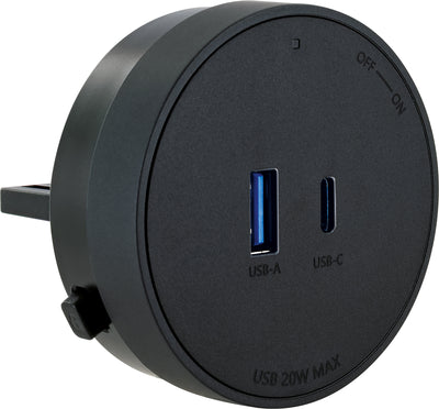 Steckdosen-/USB-Adapter für Stromschienen