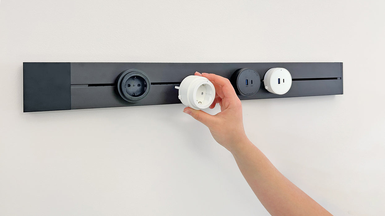 Steckdosen-/USB-Adapter für Stromschienen