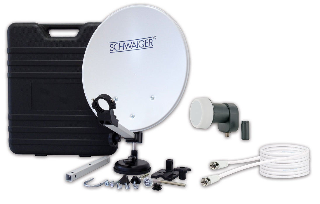 Camping Satellitenanlage Stahl Hellgrau 35 cm