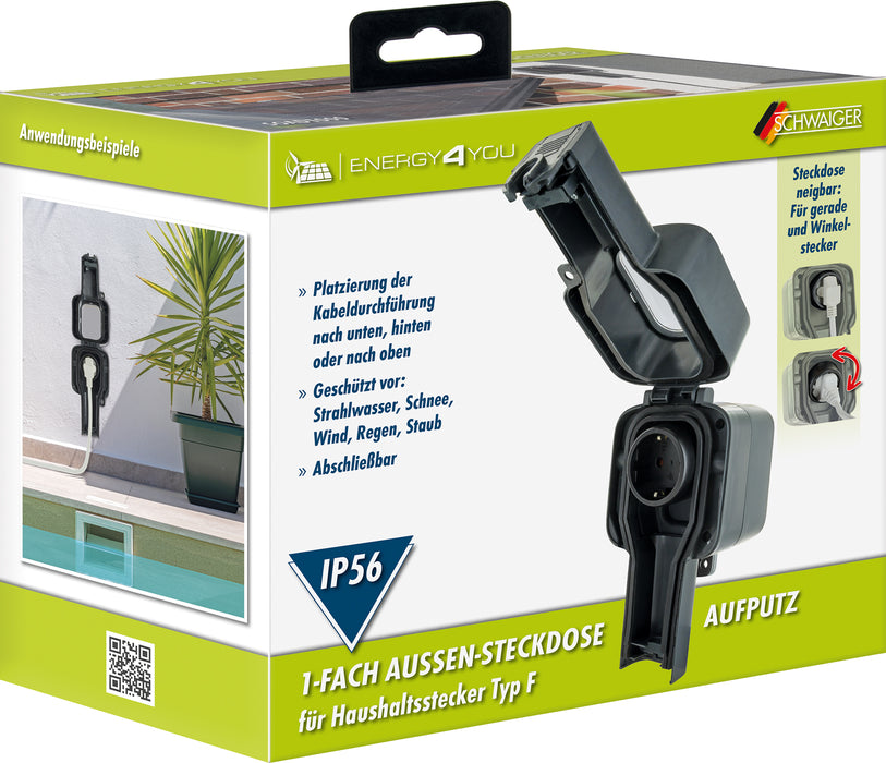 Outdoor surface-mounted socket