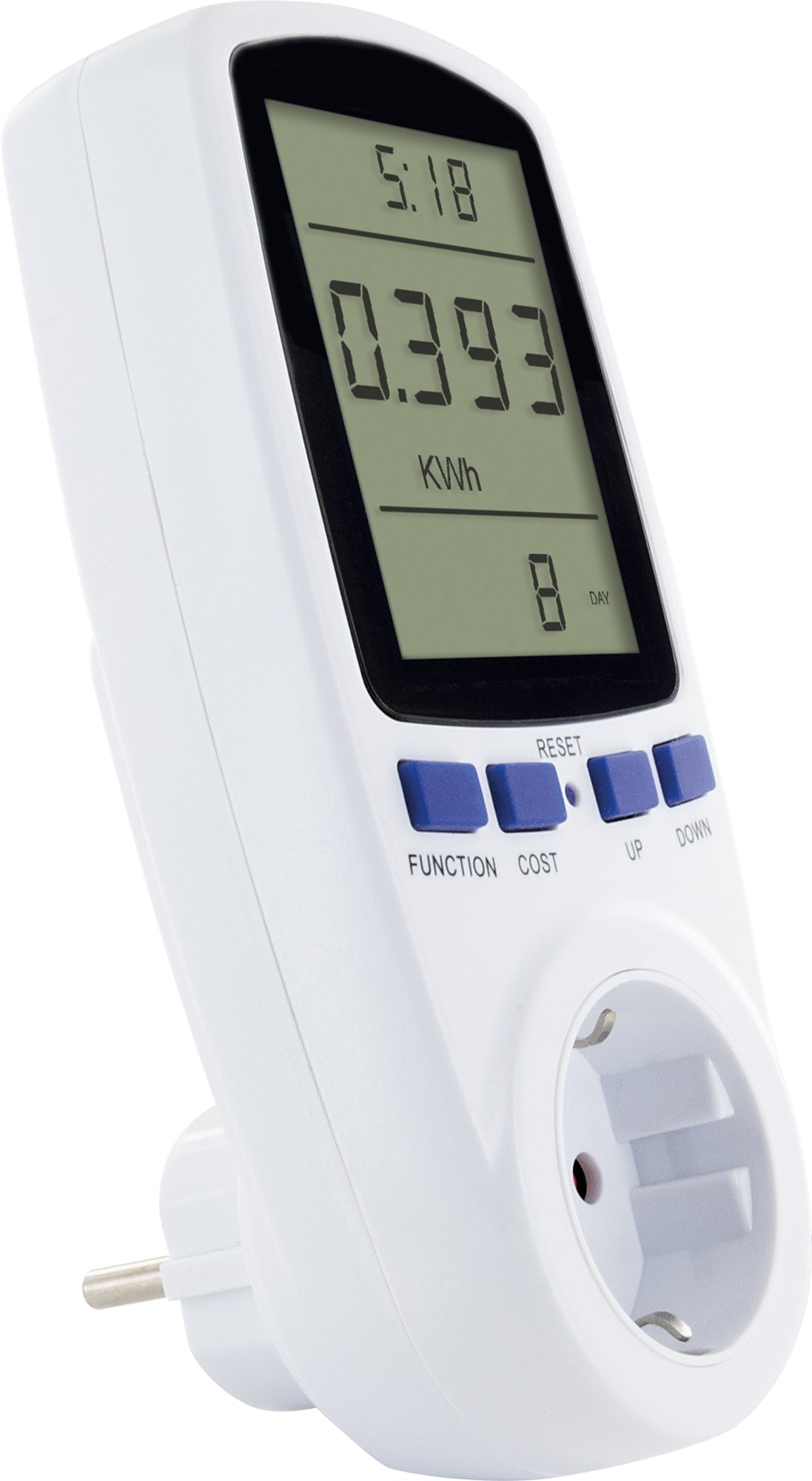 Energiekosten-/ Einspeisemessgerät mit beleuchtetem Display