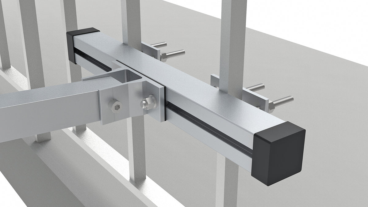 Railing bracket for solar module silver