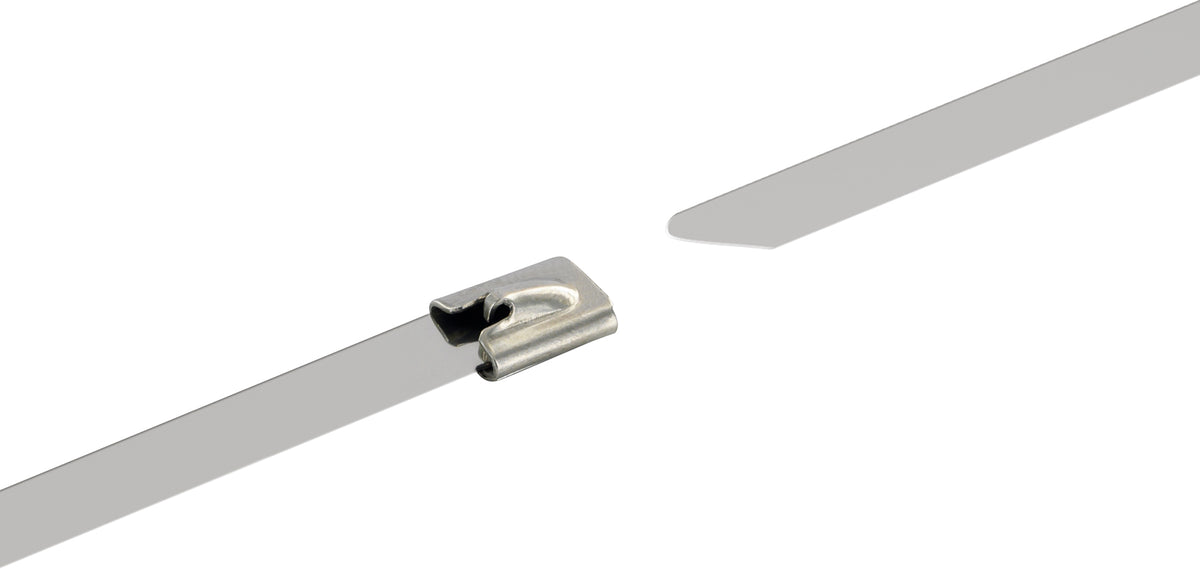 Set of 10 stainless steel cable ties, 40 cm