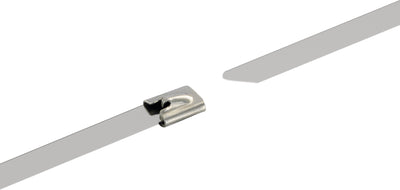 Set of 10 stainless steel cable ties, 40 cm