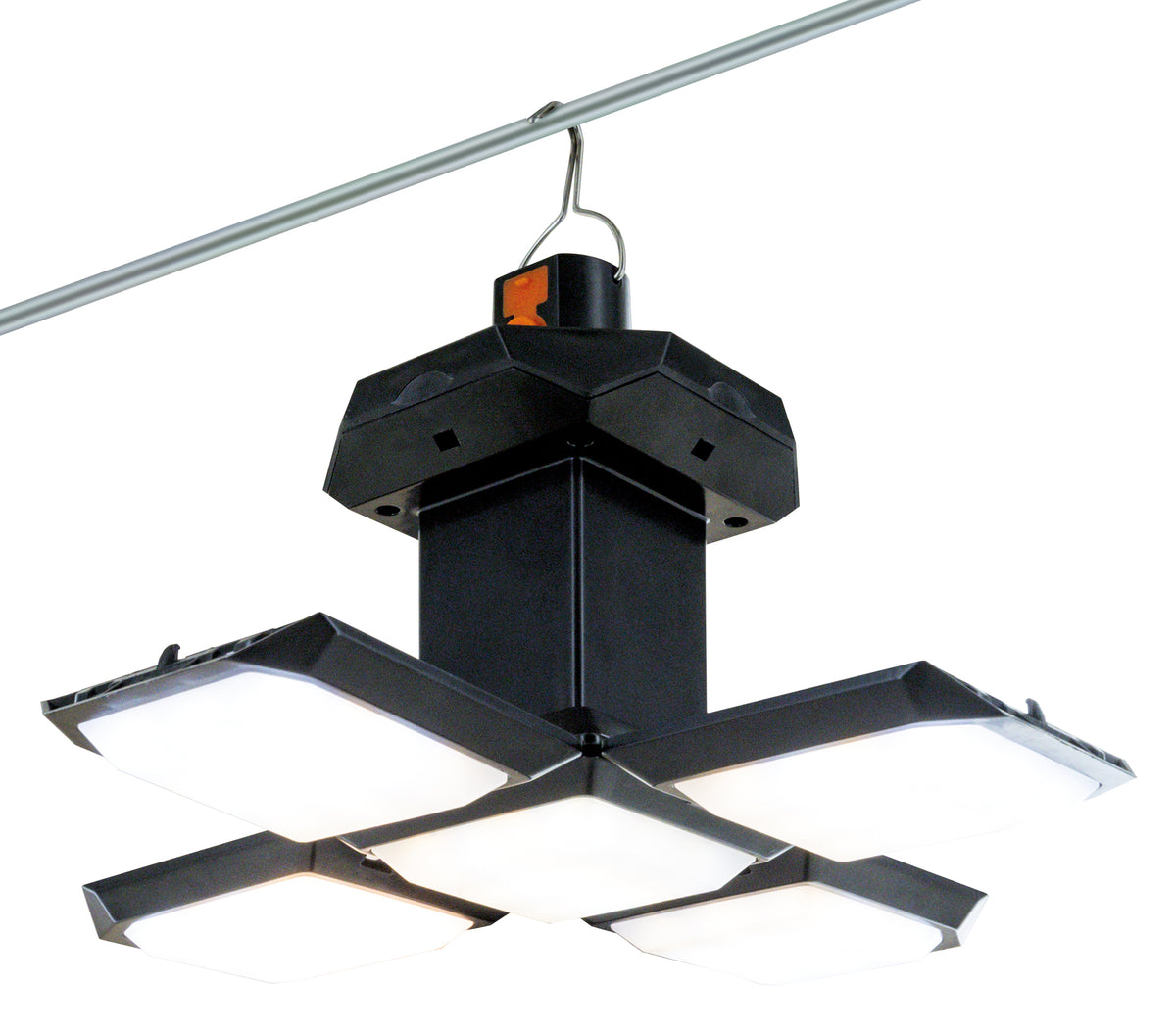 Solar-Hängeleuchte klappbar mit Haken Schwarz/Weiß
