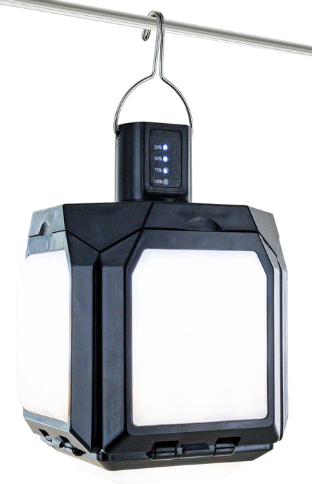 Solar-Hängeleuchte klappbar mit Haken Schwarz/Weiß