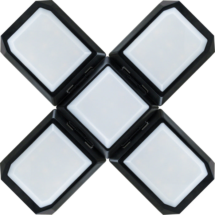 Solar-Hängeleuchte klappbar mit Haken Schwarz/Weiß