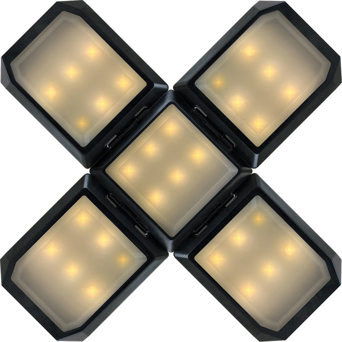 Solar-Hängeleuchte klappbar mit Haken Schwarz/Weiß