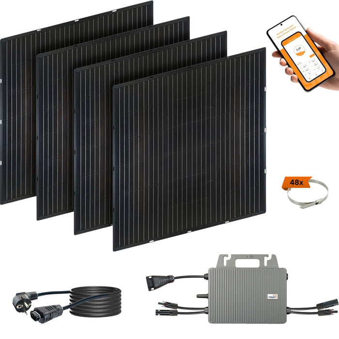 Slim-Line Modul 4er Set mit Wechselrichter