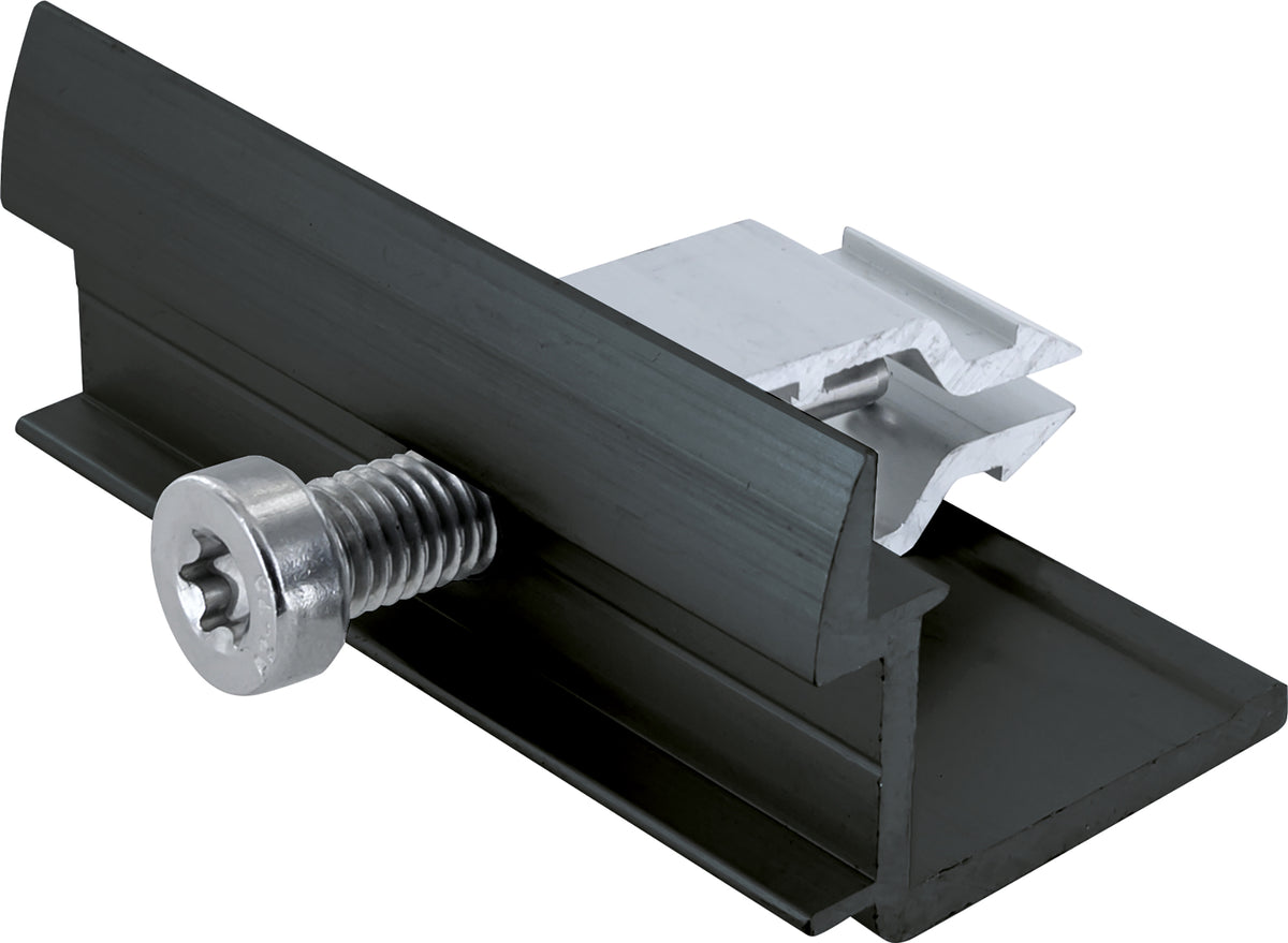 Tile roof mounting set for 2 solar modules