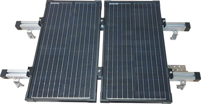 Tile roof mounting set for 2 solar modules