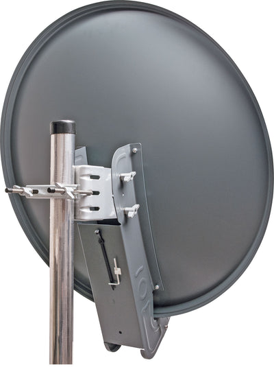 Aluminium Satellitenschüssel LNB-Doppeltragarm 80 cm Hellgrau/Rot/Anthrazit