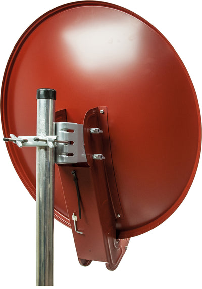 Aluminium Satellitenschüssel LNB-Doppeltragarm 80 cm Hellgrau/Rot/Anthrazit