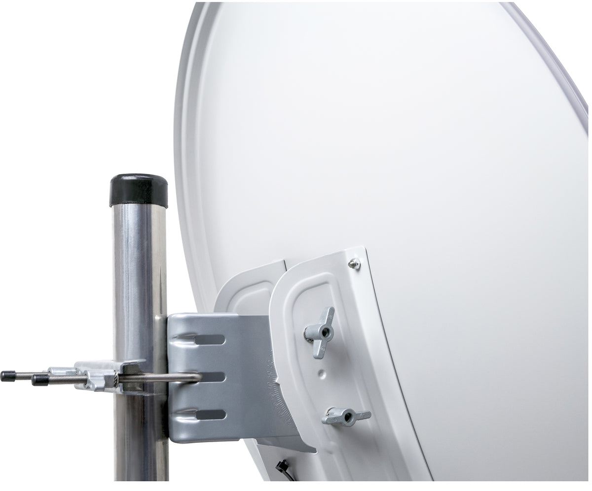 Aluminium Satellitenschüssel LNB-Doppeltragarm 80 cm Hellgrau/Rot/Anthrazit