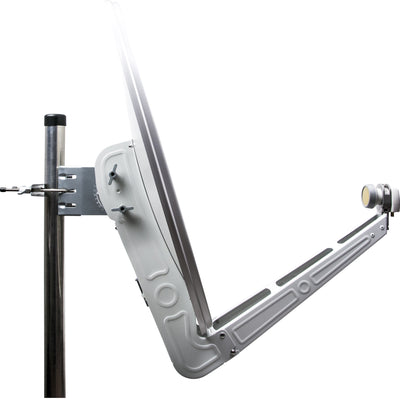 Aluminium Satellitenschüssel LNB-Doppeltragarm 80 cm Hellgrau/Rot/Anthrazit
