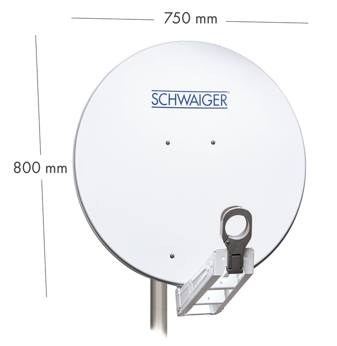 Satellitenanlage Set Hellgrau Aluminium 75 cm