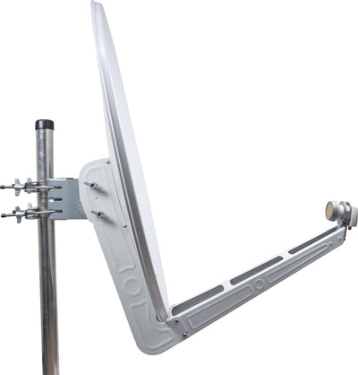 Aluminium Satellitenschüssel 90 cm Hellgrau/Rot/Anthrazit