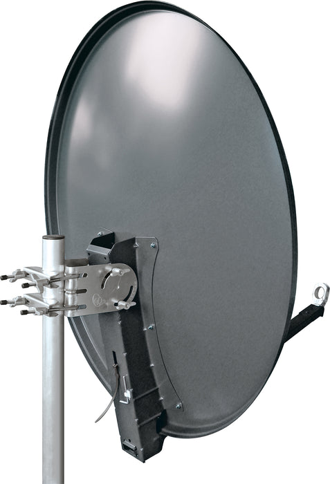 Aluminium Satellitenschüssel 100 cm Anthrazit/Hellgrau/Ziegelrot