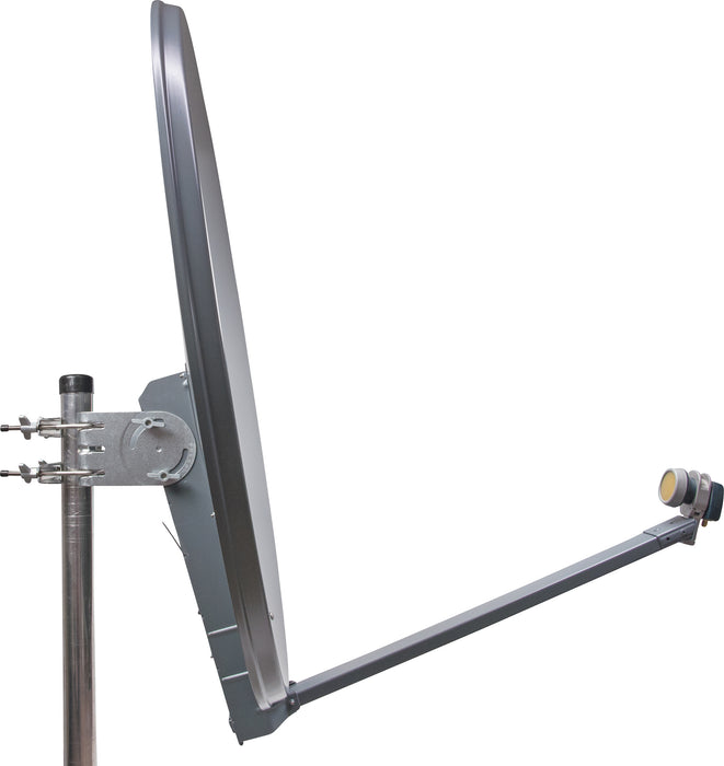 Aluminium Satellitenschüssel 100 cm Anthrazit/Hellgrau/Ziegelrot