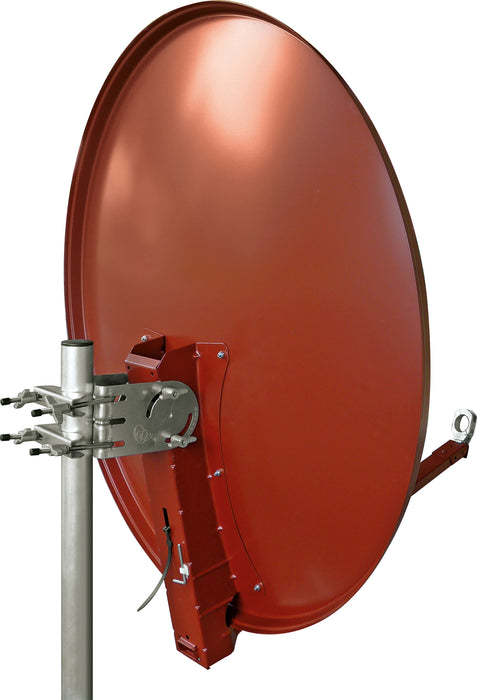 Aluminium Satellitenschüssel 100 cm Anthrazit/Hellgrau/Ziegelrot
