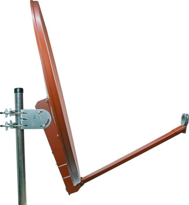 Aluminium Satellitenschüssel 100 cm Anthrazit/Hellgrau/Ziegelrot