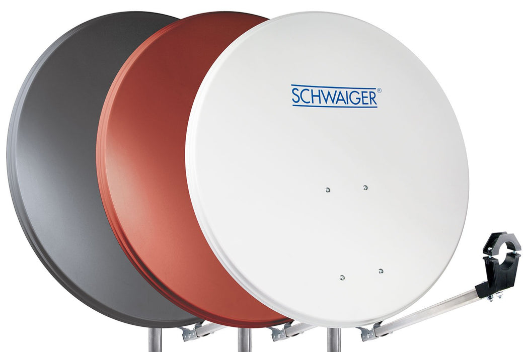 Satellitenschüssel Aluminium Hellgrau/Rot/Anthrazit 73 cm