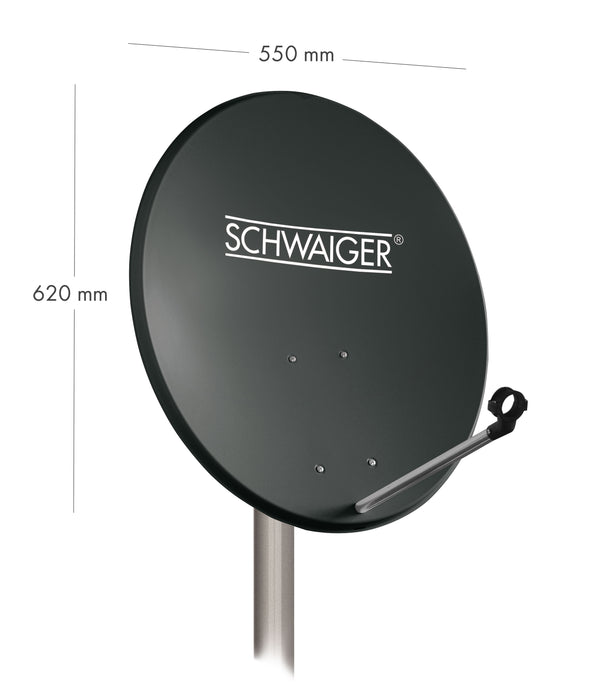 Satellitenschüssel Stahl Hellgrau/Rot/Anthrazit 55 cm