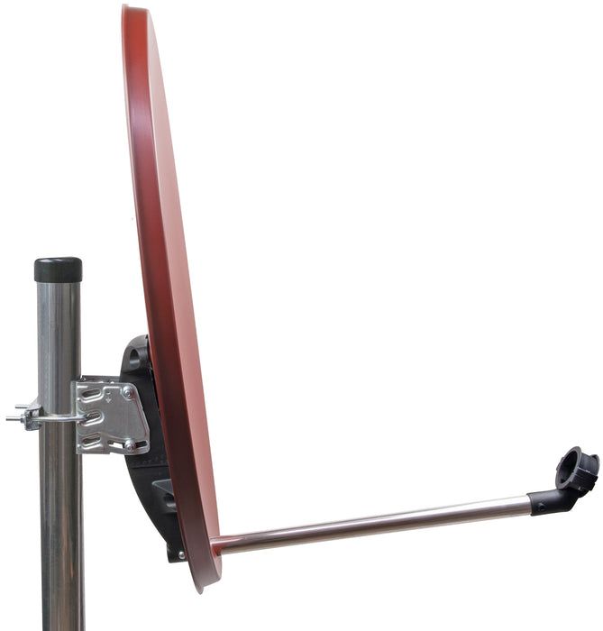 Satellitenschüssel Stahl Hellgrau/Rot/Anthrazit 55 cm