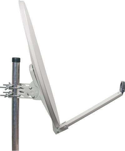 Aluminium Satellitenschüssel 80 cm Hellgrau/Rot/Anthrazit