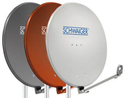 Aluminium Satellitenschüssel 80 cm Hellgrau/Rot/Anthrazit