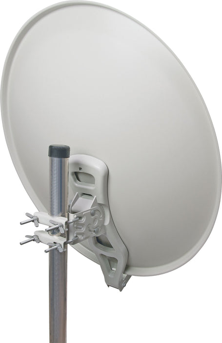 Aluminium Satellitenschüssel 80 cm vormontiert hellgrau