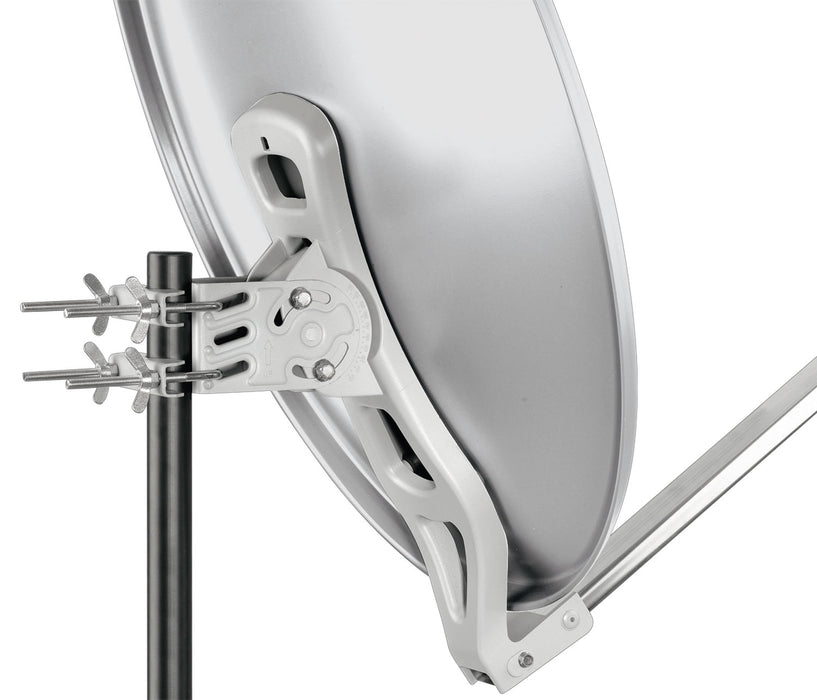 Aluminium Satellitenschüssel 80 cm vormontiert hellgrau