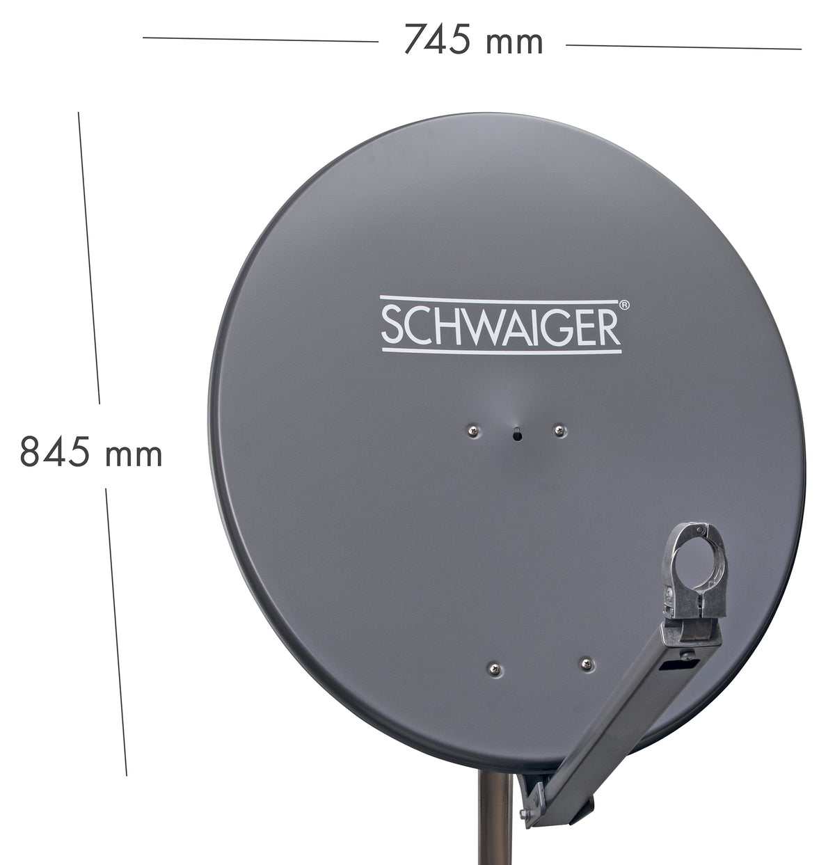 Aluminium Satellitenschüssel 80 cm Hellgrau/Rot/Anthrazit