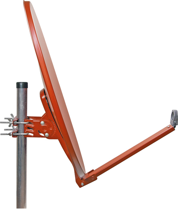 Aluminium Satellitenschüssel 80 cm vormontiert ziegelrot