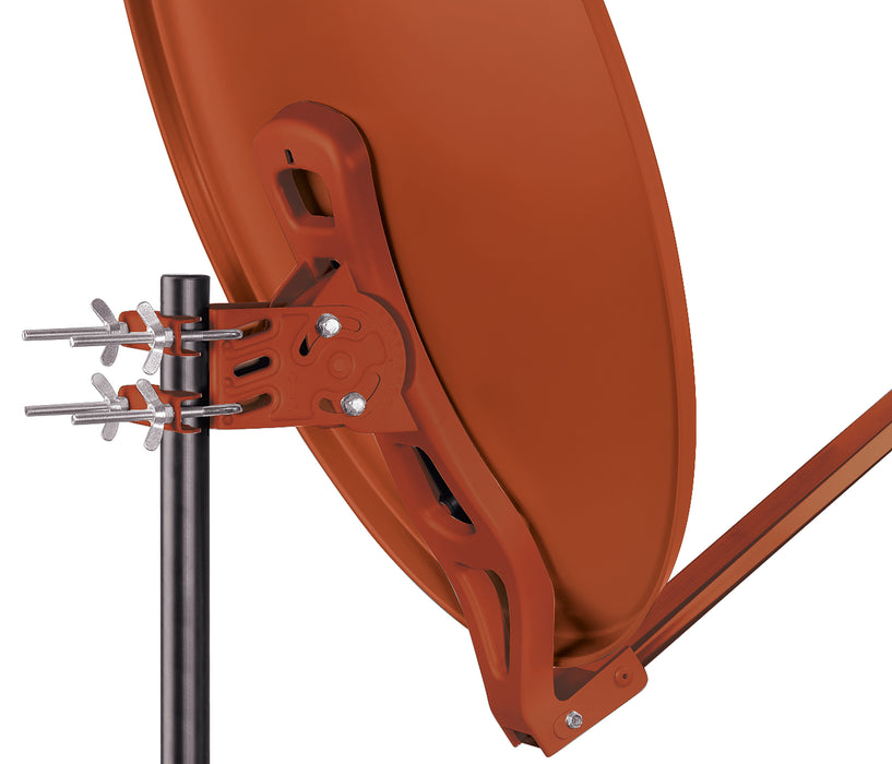 Aluminium Satellitenschüssel 80 cm vormontiert ziegelrot