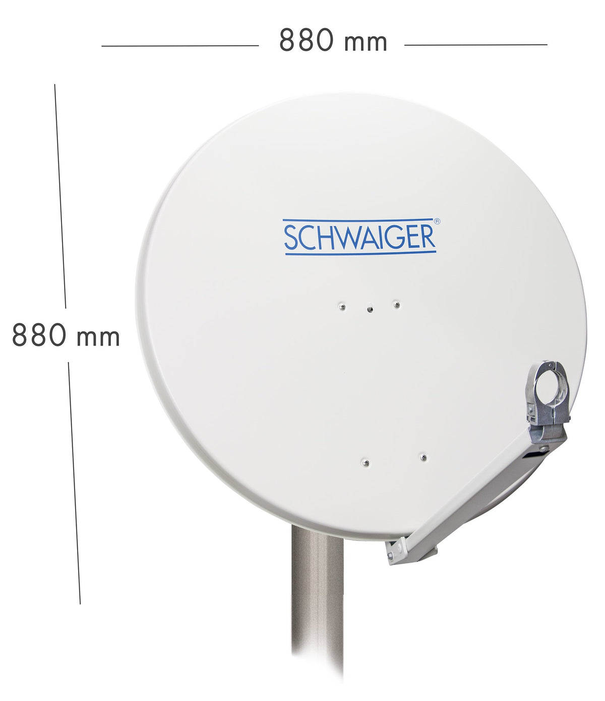 Aluminium Satellitenschüssel 88 cm Anthrazit/Hellgrau/Ziegelrot