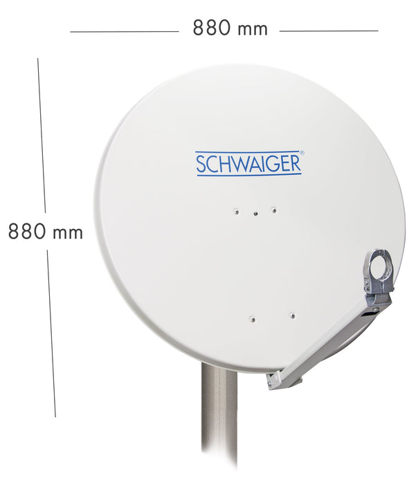 Aluminium Satellitenschüssel 88 cm hellgrau