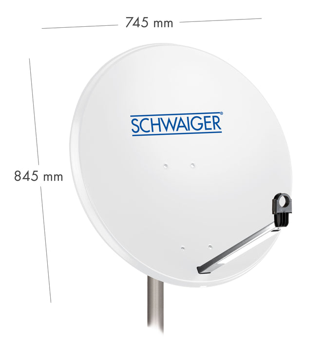 Stahl Satellitenschüssel 80 cm hellgrau